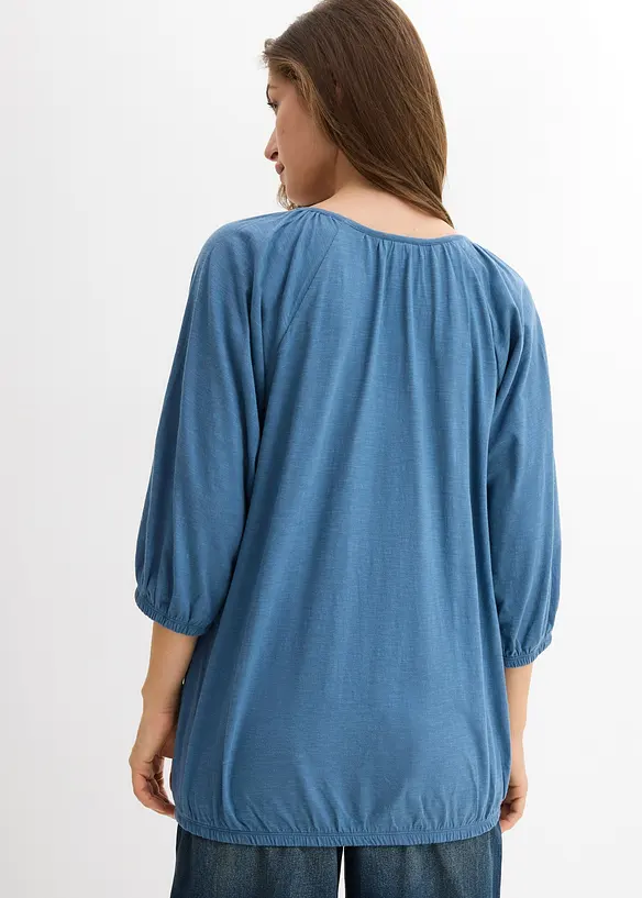 Shirtbluse aus reiner Bio-Baumwolle in blau von hinten (im Anschnitt) - bonprix Shirtbluse aus reiner Bio-Baumwolle in blau von hinten (im Anschnitt) - bonprix