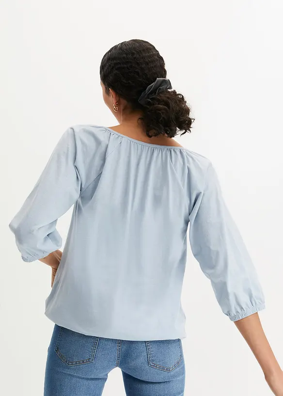 Shirtbluse aus reiner Bio-Baumwolle in grau von hinten (im Anschnitt) - bonprix Shirtbluse aus reiner Bio-Baumwolle in grau von hinten (im Anschnitt) - bonprix