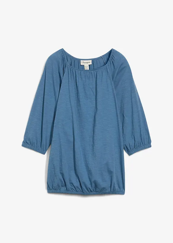 Shirtbluse aus reiner Bio-Baumwolle in blau von vorne - bonprix Shirtbluse aus reiner Bio-Baumwolle in blau von vorne - bonprix