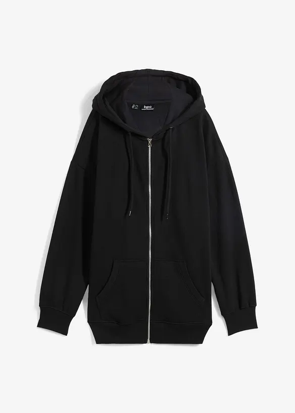 Kapuzen-Sweatjacke in schwarz von vorne - bonprix