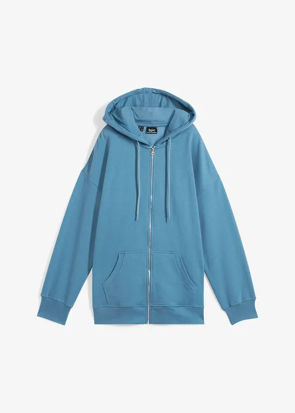 Kapuzen-Sweatjacke in blau von vorne - bonprix