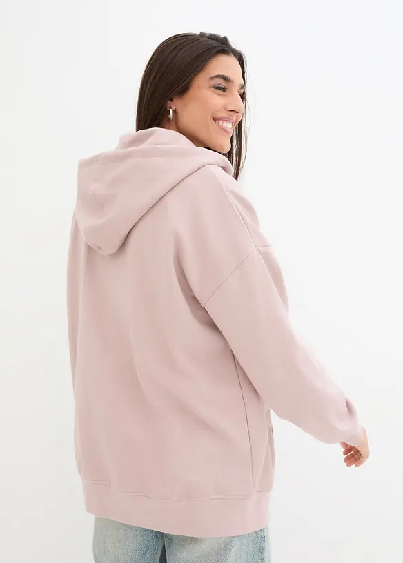 Kapuzen-Sweatjacke in grau von hinten (im Anschnitt) - bonprix
