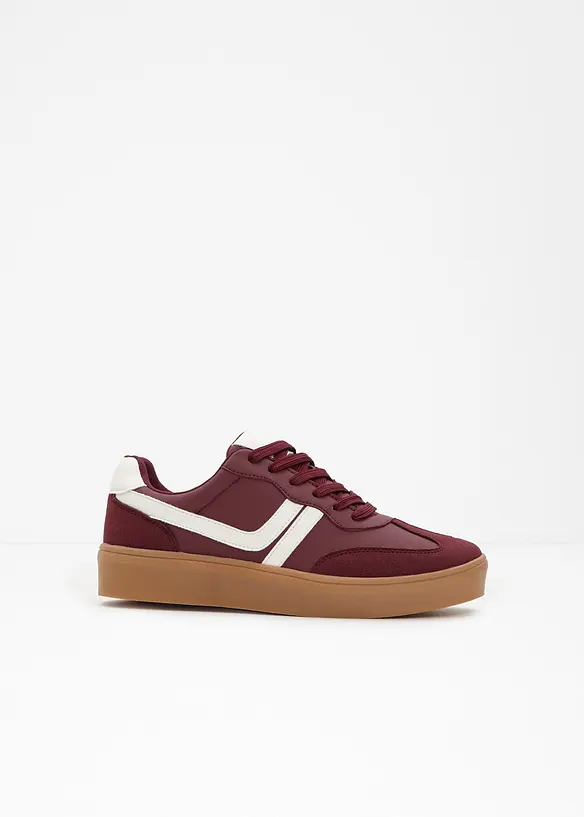 Plateau-Sneaker im Retrolook in rot - bonprix