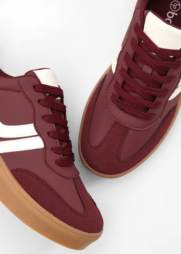 Plateau-Sneaker im Retrolook in rot - bonprix
