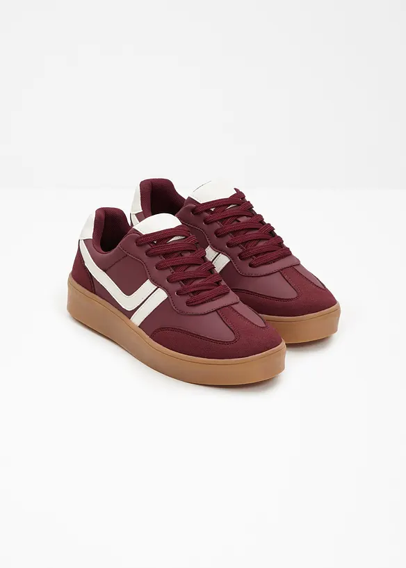 Plateau-Sneaker im Retrolook in rot - bonprix