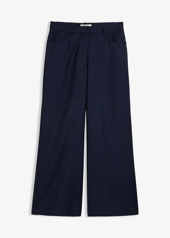 Weite 5-Pocket Hose mit Wolle in blau von vorne - bonprix Weite 5-Pocket Hose mit Wolle in blau von vorne - bonprix