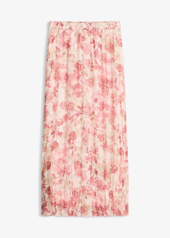 Chiffon-Rock mit Crinkle Effekt in rosa von vorne - bonprix Chiffon-Rock mit Crinkle Effekt in rosa von vorne - bonprix