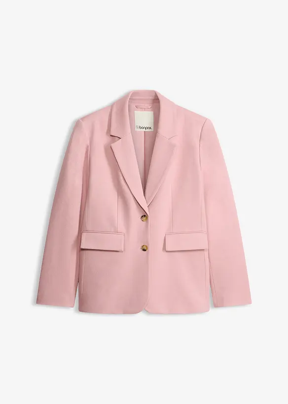 einreihiger Blazer aus feinem Viskose-Mix in rosa von vorne - bonprix