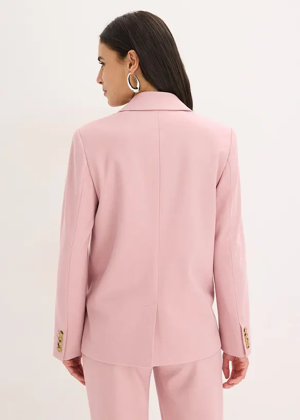 einreihiger Blazer aus feinem Viskose-Mix in rosa von hinten (im Anschnitt) - bonprix