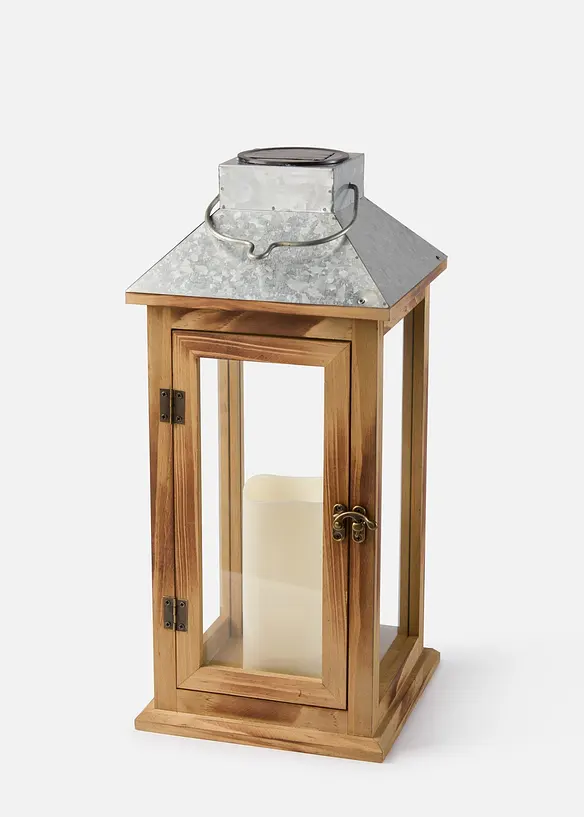 Solar Laterne in beige von vorne - bonprix