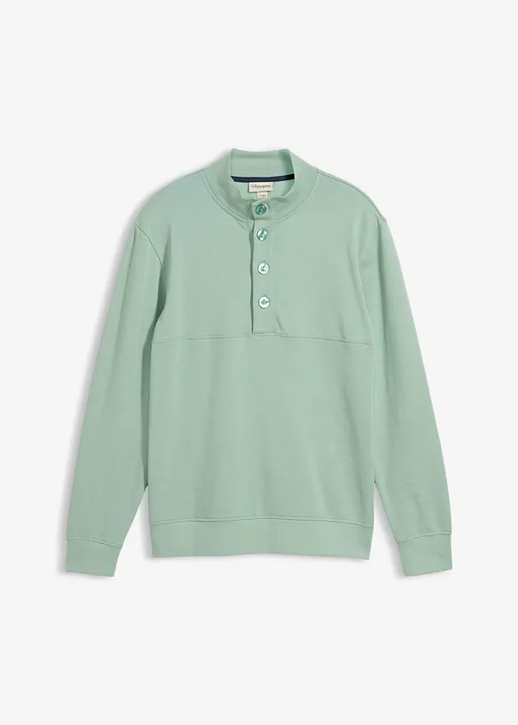 Sweatshirt aus reiner Bio-Baumwolle in grün von vorne - bonprix