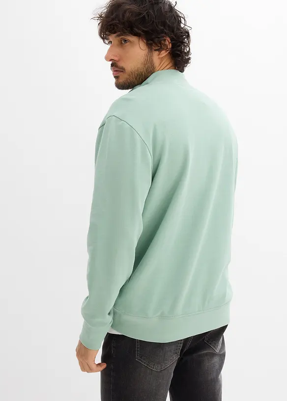 Sweatshirt aus reiner Bio-Baumwolle in grün von hinten (im Anschnitt) - bonprix