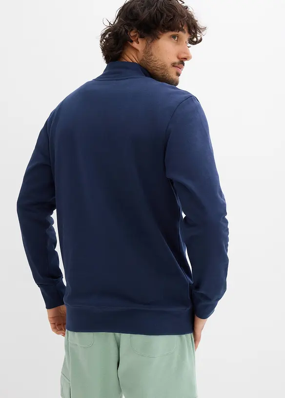 Sweatshirt aus reiner Bio-Baumwolle in blau von hinten (im Anschnitt) - bonprix
