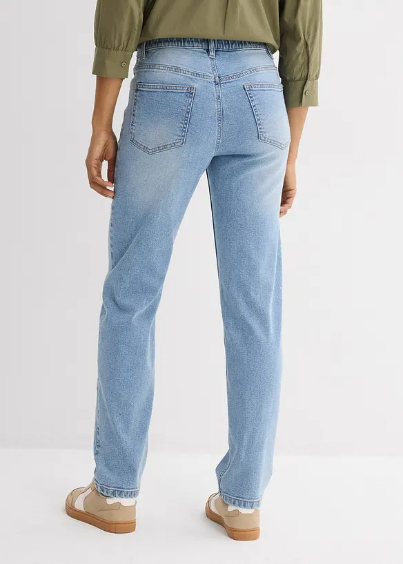Loose Straight-Jeans Mid Waist in blau von hinten - bonprix