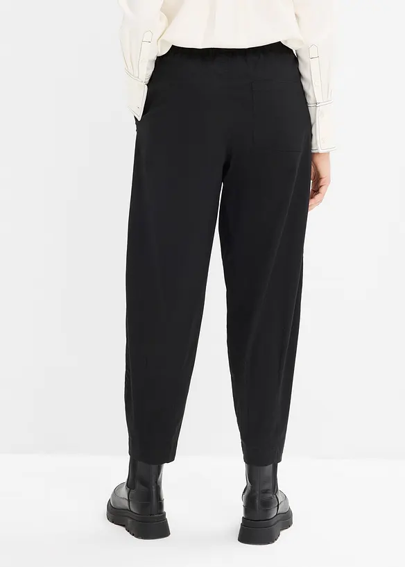 Twill-Barrel-Hose mit Bequembund aus Baumwoll-Mix in schwarz von hinten - bonprix Twill-Barrel-Hose mit Bequembund aus Baumwoll-Mix in schwarz von hinten - bonprix