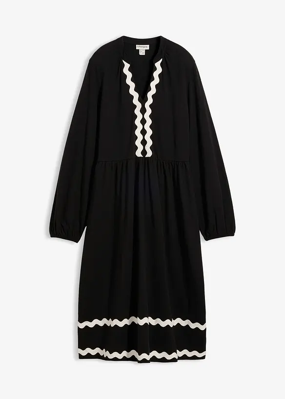 Jerseykleid in schwarz von vorne - bonprix