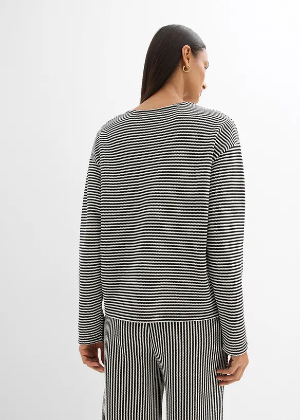 Jersey-Pullover in schwarz von hinten (im Anschnitt) - bonprix Jersey-Pullover in schwarz von hinten (im Anschnitt) - bonprix
