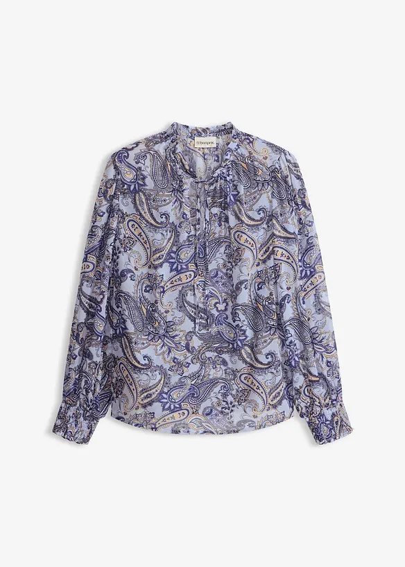 Chiffonbluse in blau von vorne - bonprix
