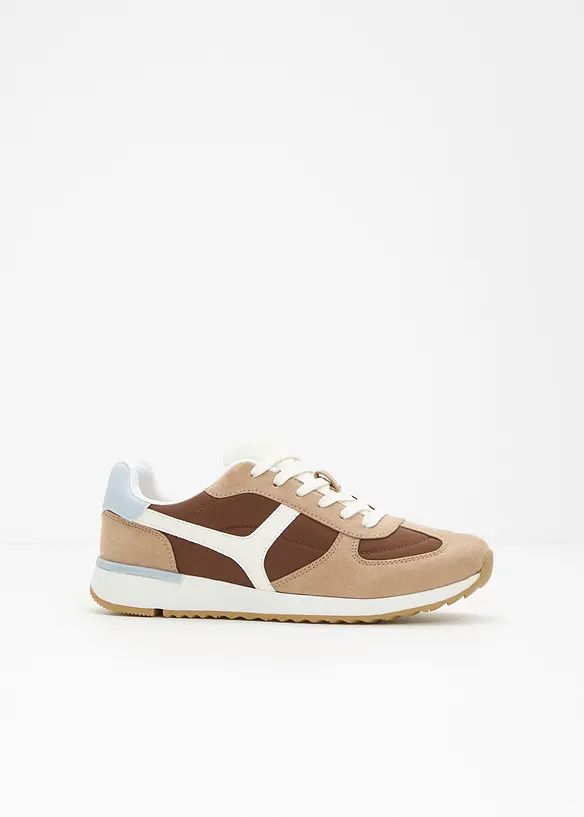 Sneaker im Retrolook in braun - bonprix