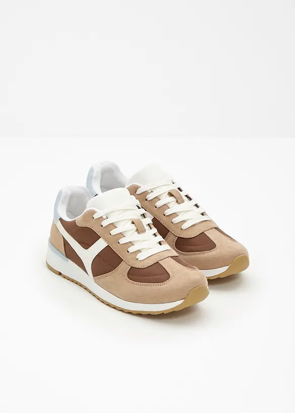 Sneaker im Retrolook in braun - bonprix