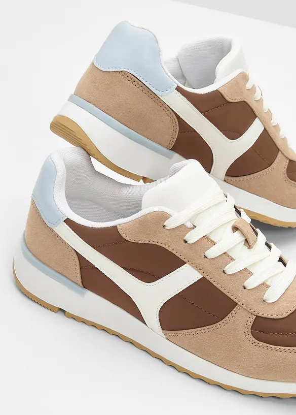 Sneaker im Retrolook in braun - bonprix