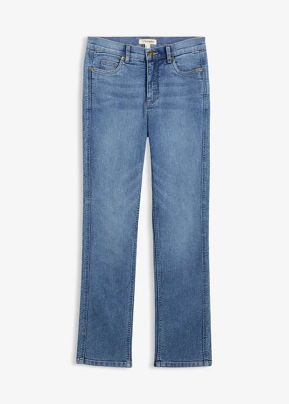 Straight-Jeans High Waist in blau von vorne - bonprix