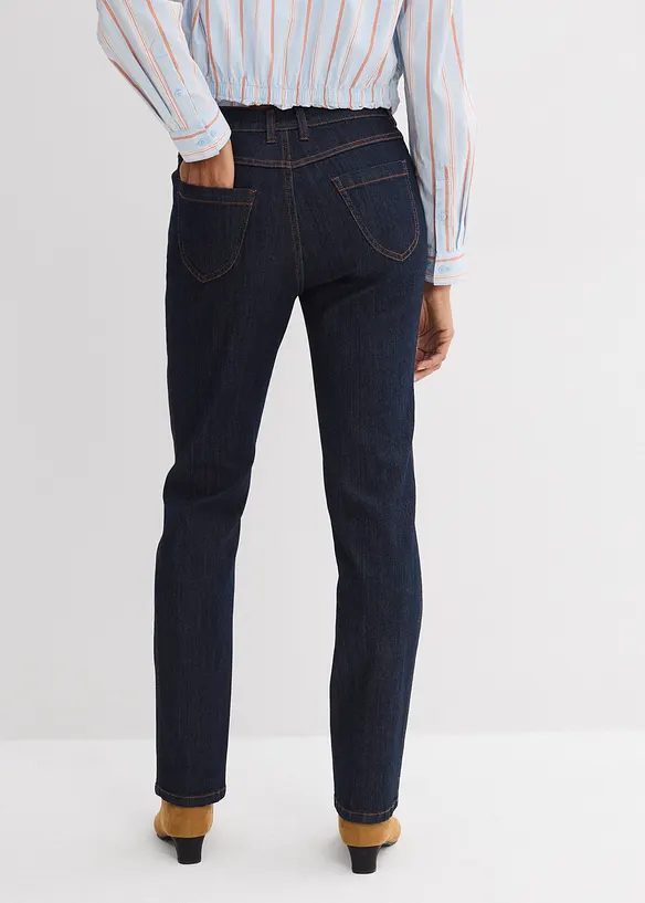 Straight-Jeans High Waist in blau von hinten - bonprix