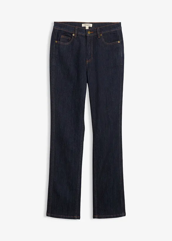 Straight-Jeans High Waist in blau von vorne - bonprix