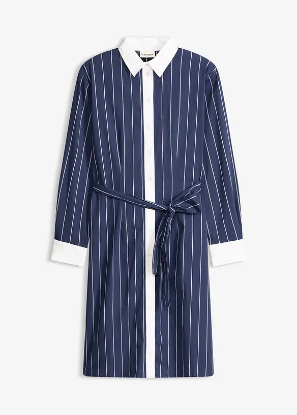 Blusenkleid in blau von vorne - bonprix