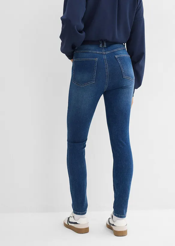 Skinny-Jeans High Waist, Bequembund in blau von hinten - bonprix Skinny-Jeans High Waist, Bequembund in blau von hinten - bonprix
