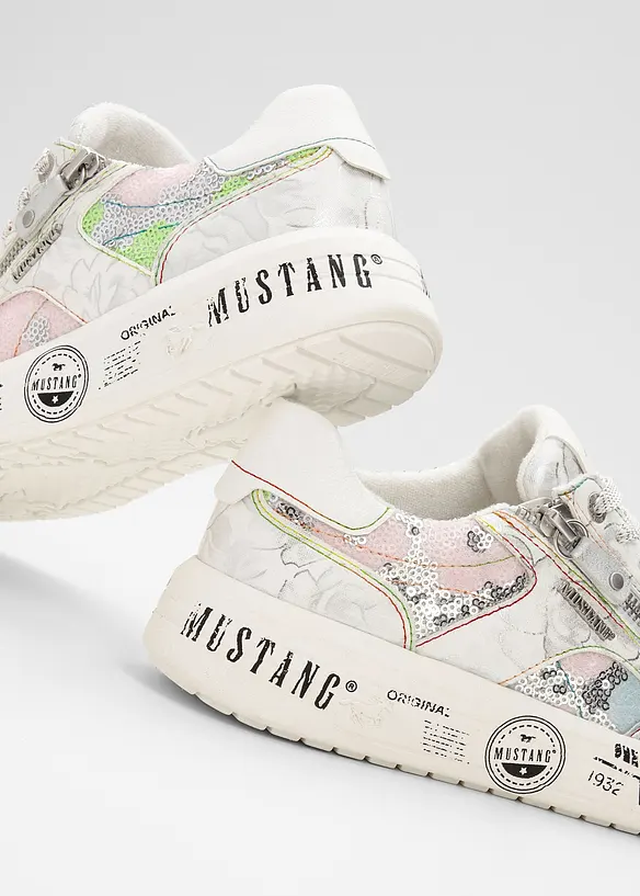 Mustang Sneaker mit Reißverschluss in silber - Mustang