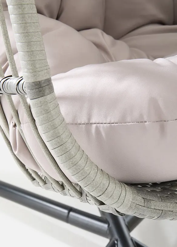 Hängesessel mit Ständer in schwarz Detailaufnahme vom Material - bonprix