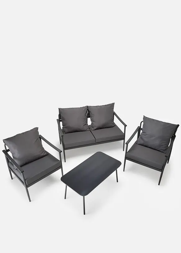 Gartenmöbel Set (4-tlg. Set) in grau - bonprix