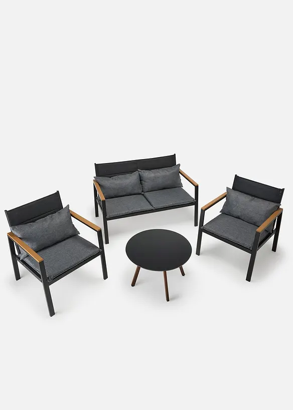 Gartenmöbel Set (4-tlg. Set) in grau - bonprix