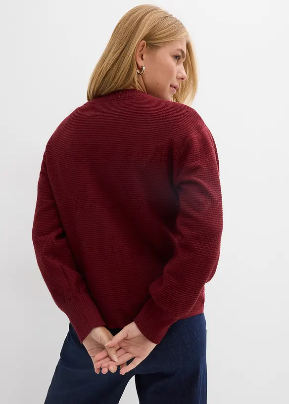 Pullover mit Baumwolle in rot von hinten (im Anschnitt) - bonprix