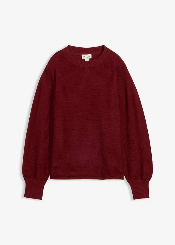 Pullover mit Baumwolle in rot von vorne - bonprix