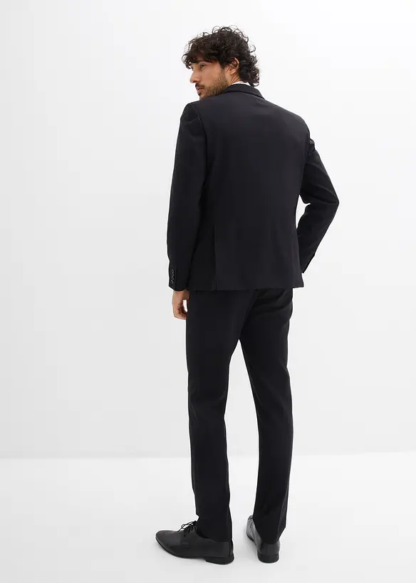 Super Stretch-Anzug (2tlg. Set), Slim Fit in schwarz von hinten (Totalaufnahme) - bonprix