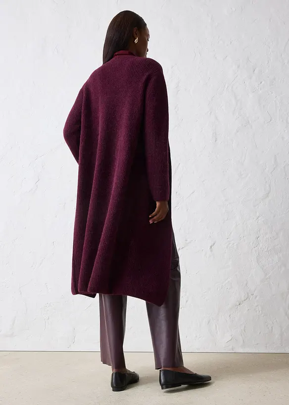Strickmantel mit Alpaka in rot von hinten (im Anschnitt) - bonprix