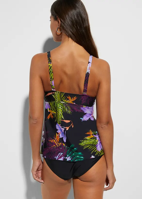 Tankini (2-tlg.Set) mit V-Ausschnitt in schwarz von hinten (Totalaufnahme) - bonprix