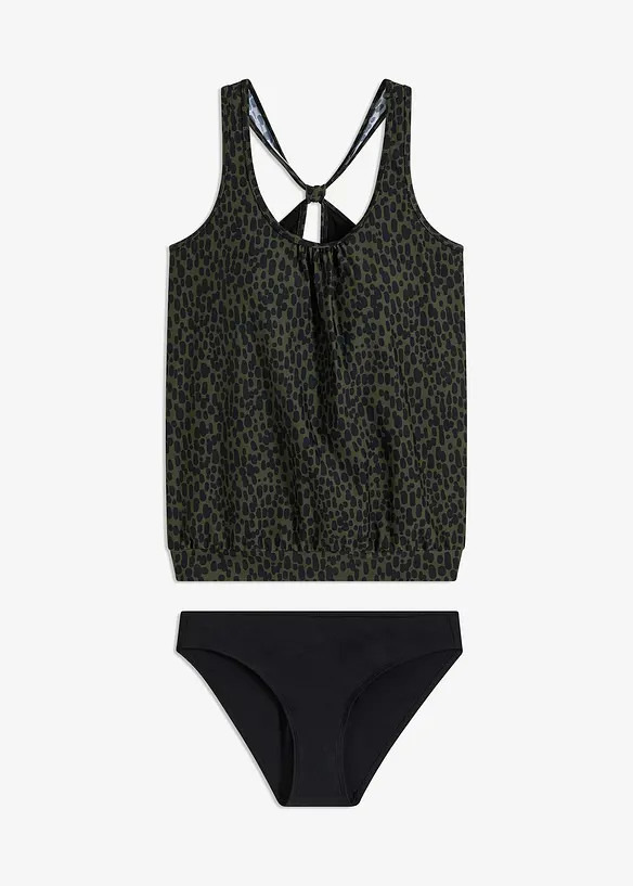 Tankini (2-tlg.Set) in grün von vorne - bonprix
