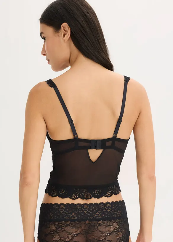 BH-Top aus Spitze in schwarz von hinten (im Anschnitt) - bonprix