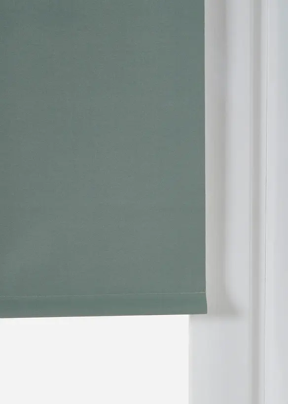 Thermo-Verdunkelungsrollo einfarbig in schmalen Breiten in grün (Detailaufnahme) - bonprix