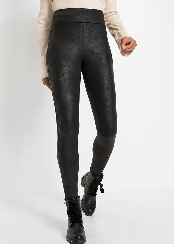 Thermo-Leggings mit Beschichtung in schwarz von vorne - bonprix Thermo-Leggings mit Beschichtung in schwarz von vorne - bonprix