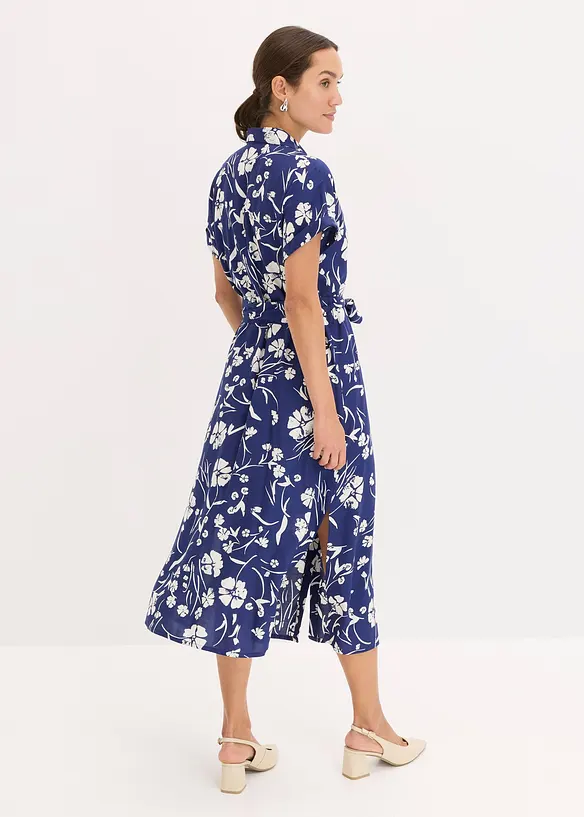 Blusenkleid aus reiner Viskose in blau von hinten (Totalaufnahme) - bonprix Blusenkleid aus reiner Viskose in blau von hinten (Totalaufnahme) - bonprix
