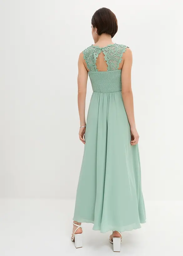 Maxikleid mit Spitze in grün von hinten (Totalaufnahme) - bonprix Maxikleid mit Spitze in grün von hinten (Totalaufnahme) - bonprix
