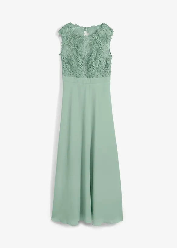 Maxikleid mit Spitze in grün von vorne - bonprix Maxikleid mit Spitze in grün von vorne - bonprix