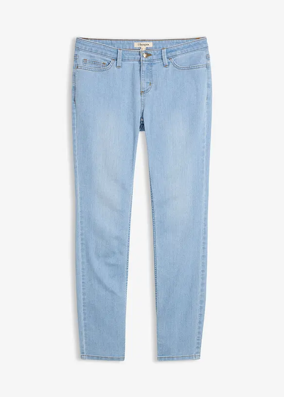 Skinny Jeans Mid Waist, Stretch in grün von vorne - bonprix