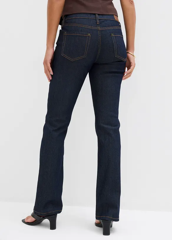 Bootcut-Jeans Mid Waist in blau von hinten - bonprix