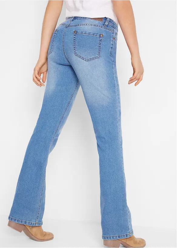 Bootcut-Jeans Mid Waist in blau von hinten - bonprix