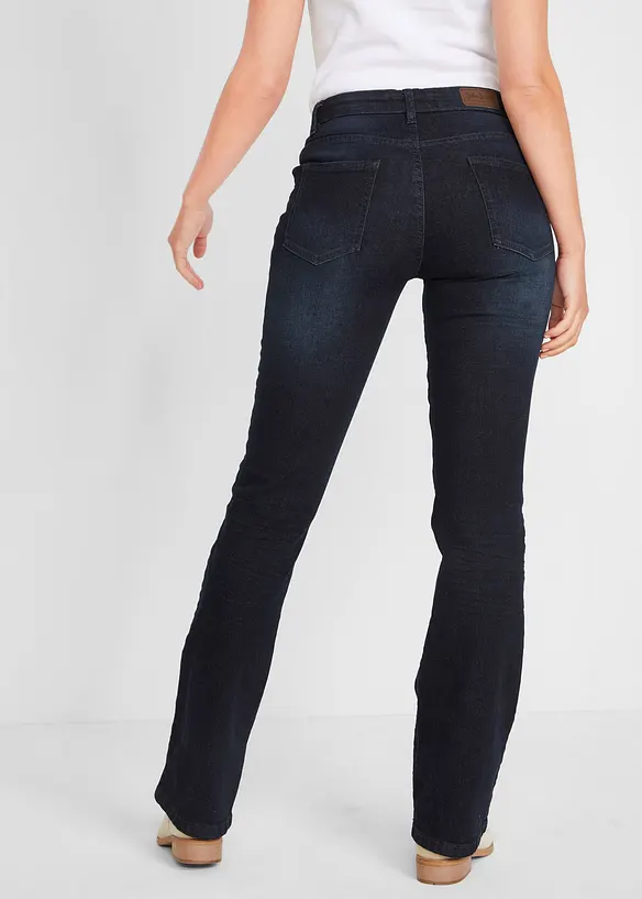 Bootcut-Jeans Mid Waist in blau von hinten - bonprix